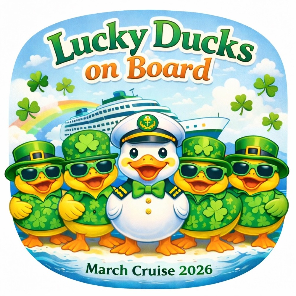 Lucky Ducks on Board Cruise Door Magnet  2026 St Patrick's Day‎ Cruise Ducks